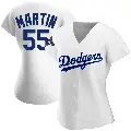 Women's No.55 Russell Martin Los Angeles Dodgers White Replica Home 2024 World Series Champions Jersey
