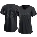 Women's No.56 Noah Davis Los Angeles Dodgers Black Replica Pitch Fashion Jersey