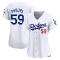 Women's No.59 Evan Phillips Los Angeles Dodgers White Limited Home Jersey