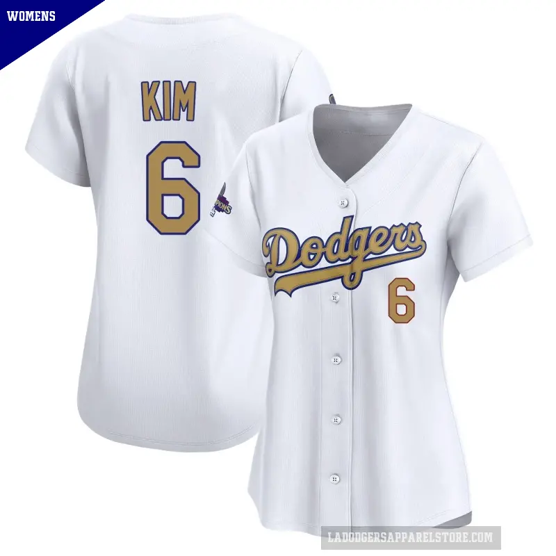 Women's No.6 Hyeseong Kim Los Angeles Dodgers Gold Limited White 2025 Collection Jersey
