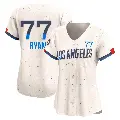 Women's No.77 River Ryan Los Angeles Dodgers Cream Limited 2024 City Connect Jersey