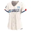 Women's No.77 River Ryan Los Angeles Dodgers Cream Limited 2024 City Connect Jersey