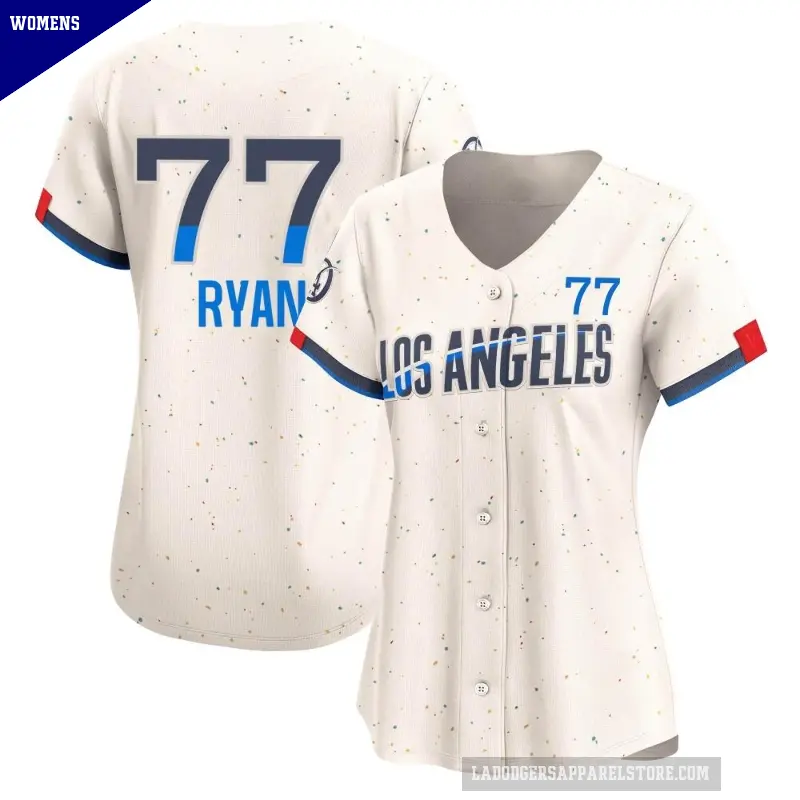 Women's No.77 River Ryan Los Angeles Dodgers Cream Limited 2024 City Connect Jersey
