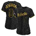 Women's No.8 John Roseboro Los Angeles Dodgers Black Replica Snake Skin City 2024 World Series Champions Jersey