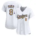Women's No.8 Reggie Smith Los Angeles Dodgers Gold Limited White 2025 Collection Jersey