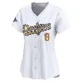 Women's No.8 Reggie Smith Los Angeles Dodgers Gold Limited White 2025 Collection Jersey