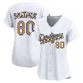Women's No.80 Emmet Sheehan Los Angeles Dodgers Gold Limited White 2025 Collection Jersey