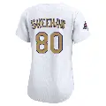 Women's No.80 Emmet Sheehan Los Angeles Dodgers Gold Limited White 2025 Collection Jersey