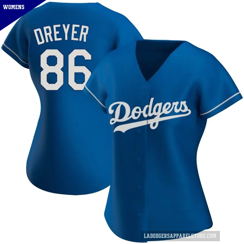 Women's No.86 Jack Dreyer Los Angeles Dodgers Royal Replica Alternate Jersey