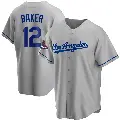 Youth No.12 Dusty Baker Los Angeles Dodgers Gray Replica Road 2024 World Series Champions Jersey