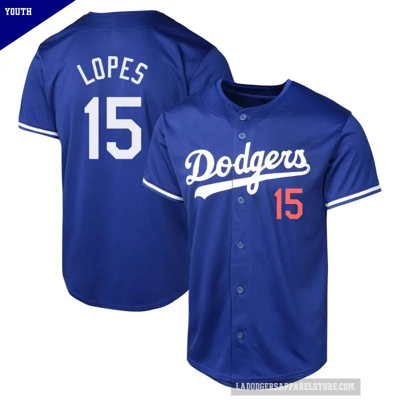 Youth No.15 Davey Lopes Los Angeles Dodgers Royal Limited Alternate Jersey