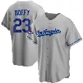 Youth No.23 Danny Duffy Los Angeles Dodgers Gray Replica Road 2024 World Series Champions Jersey
