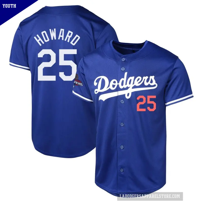 Youth No.25 Frank Howard Los Angeles Dodgers Royal Limited Alternate World Series Champions Jersey
