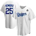 Youth No.25 Frank Howard Los Angeles Dodgers White Replica Home 2024 World Series Jersey