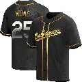 Youth No.25 Kolten Wong Los Angeles Dodgers Gold Replica Black en Alternate Jersey
