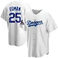 Youth No.25 Tommy Edman Los Angeles Dodgers White Replica Home 2024 World Series Champions Jersey