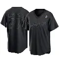 Youth No.27 Tommy Lasorda Los Angeles Dodgers Black Replica Pitch Fashion 2024 World Series Jersey
