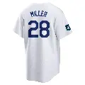 Youth No.28 Bobby Miller Los Angeles Dodgers White Replica 2024 World Tour Seoul Series Home Jersey