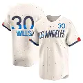 Youth No.30 Maury Wills Los Angeles Dodgers Cream Limited 2024 City Connect Jersey