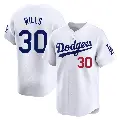 Youth No.30 Maury Wills Los Angeles Dodgers White Limited Home Jersey