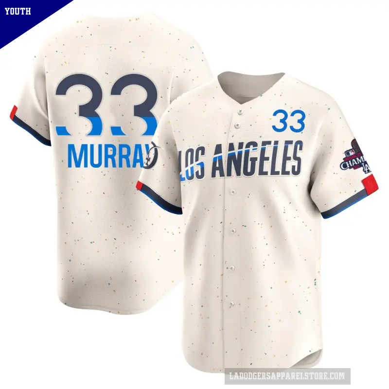 Youth No.33 Eddie Murray Los Angeles Dodgers Cream Limited 2024 City Connect World Series Champions Jersey
