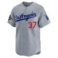 Youth No.37 Teoscar Hernandez Los Angeles Dodgers Gray Limited Away World Series Champions Jersey