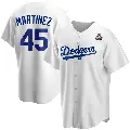 Youth No.45 Pedro Martinez Los Angeles Dodgers White Replica Home 2024 World Series Jersey