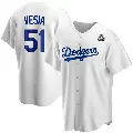 Youth No.51 Alex Vesia Los Angeles Dodgers White Replica Home 2024 World Series Jersey