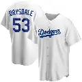 Youth No.53 Don Drysdale Los Angeles Dodgers White Replica Home Jersey