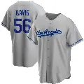 Youth No.56 Noah Davis Los Angeles Dodgers Gray Replica Road Jersey