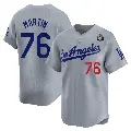 Youth No.76 J.D. Martin Los Angeles Dodgers Gray Limited Away 2024 World Series Jersey