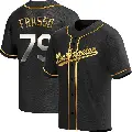 Youth No.79 Nick Frasso Los Angeles Dodgers Gold Replica Black en Alternate Jersey