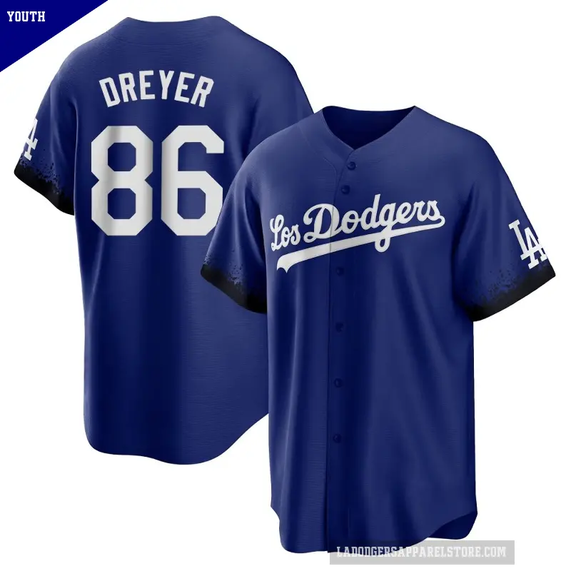 Youth No.86 Jack Dreyer Los Angeles Dodgers Royal Replica 2021 City Connect Jersey